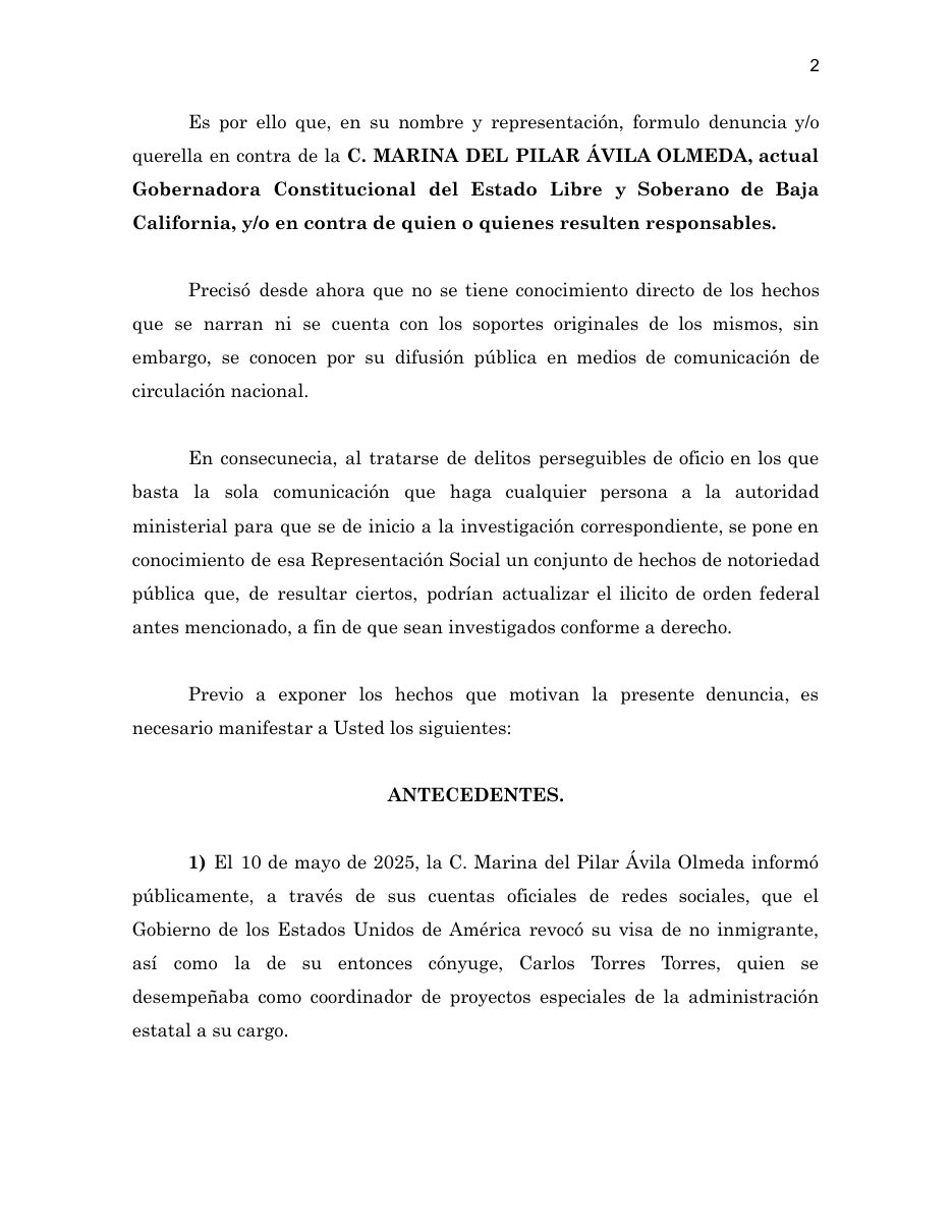 Denuncia FGR, página 2