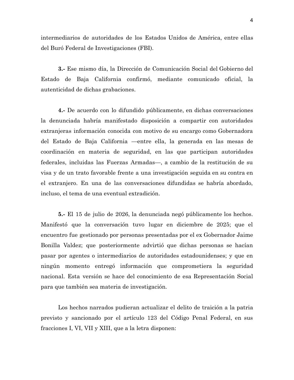 Denuncia FGR, página 4